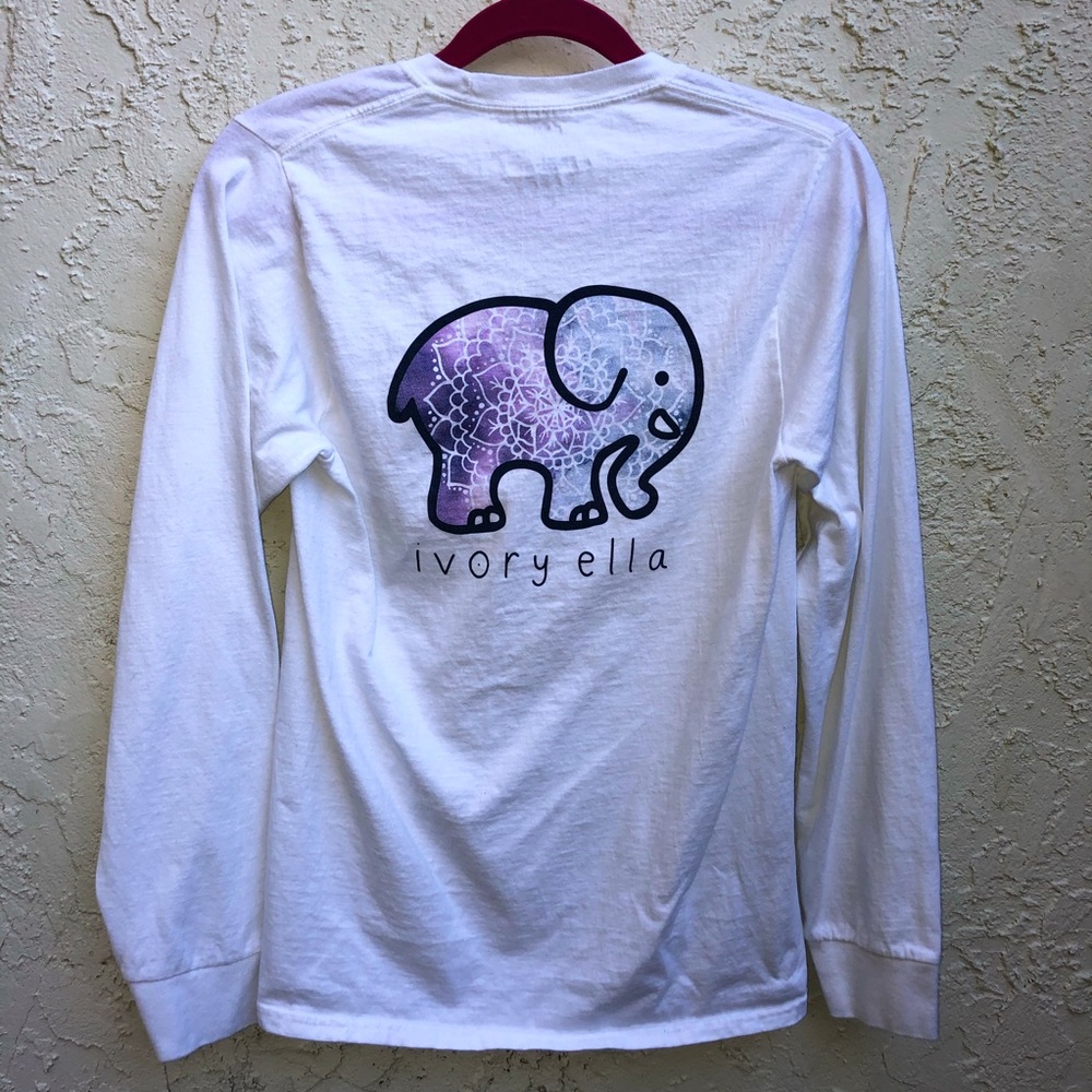 Ivory Ella Elephant Shirt White Mandala Print